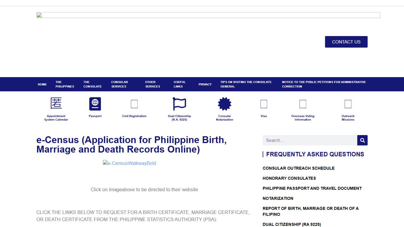 e-Census (Application for Philippine Birth, Marriage and Death Records Online) - Philippine Consulate General Los Angeles California