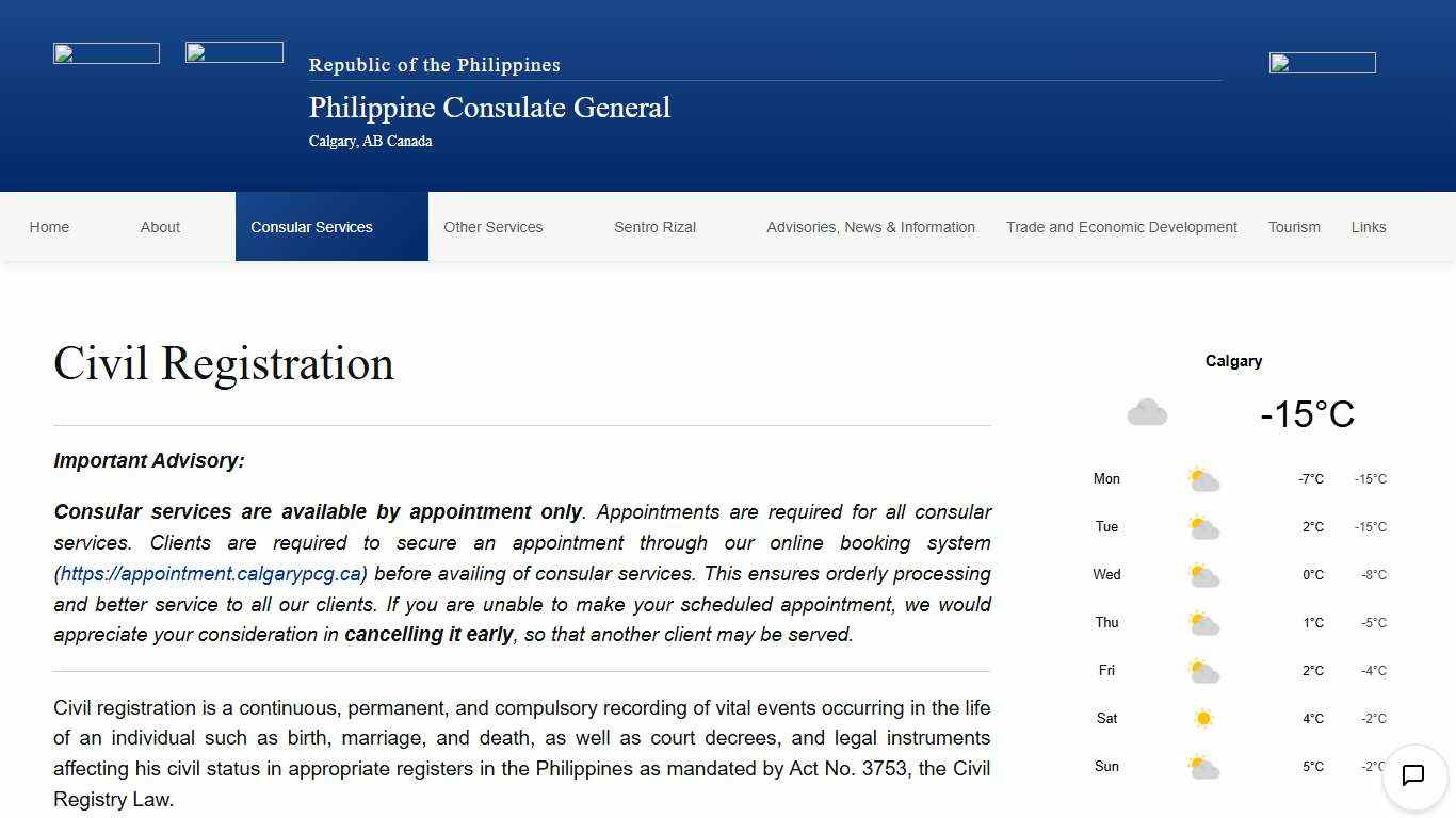 Civil Registration – Philippine Consulate General in Calgary