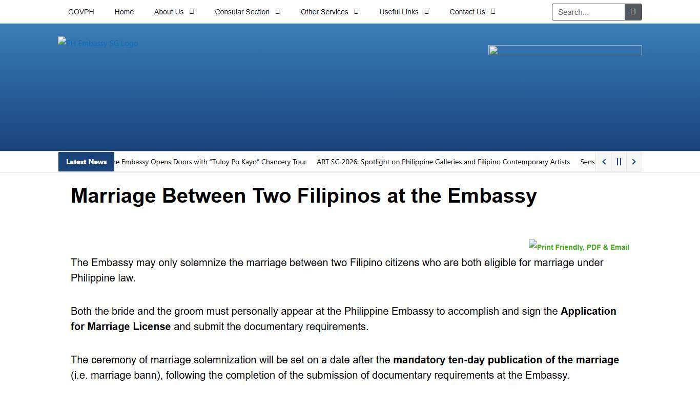 Marriage Between Two Filipinos at the Embassy - Embassy of the Philippines in Singapore